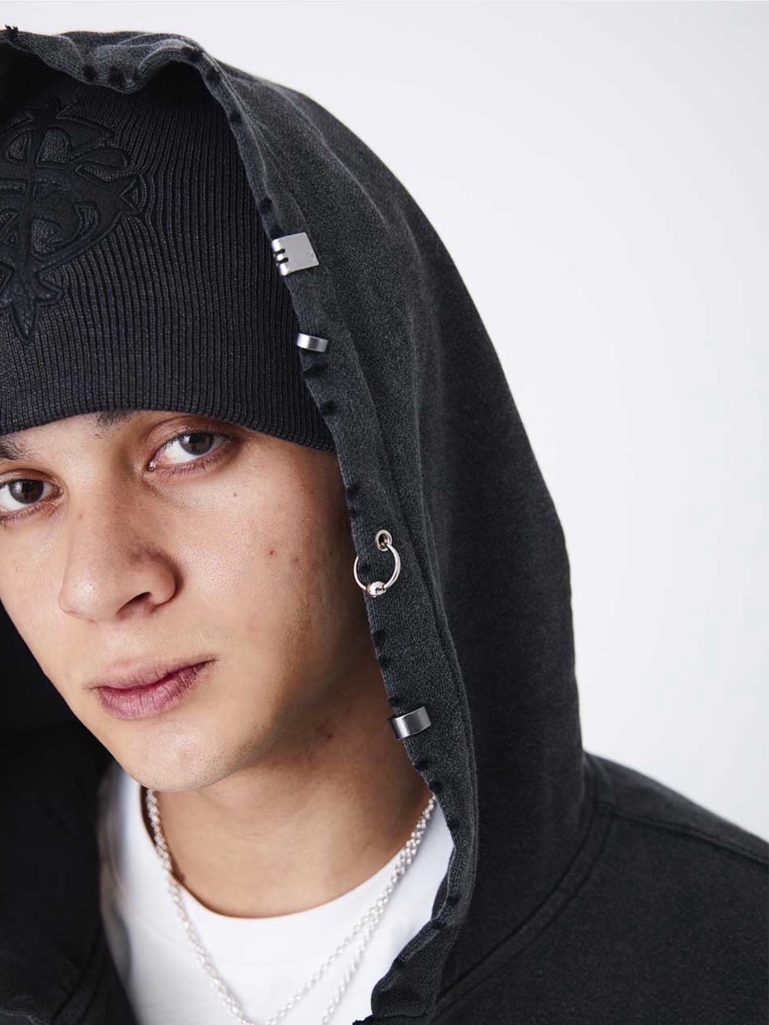 SUPPLIER】Vintage Wash Pierced Zip Hoodie / 【サプライヤー】ロゴ