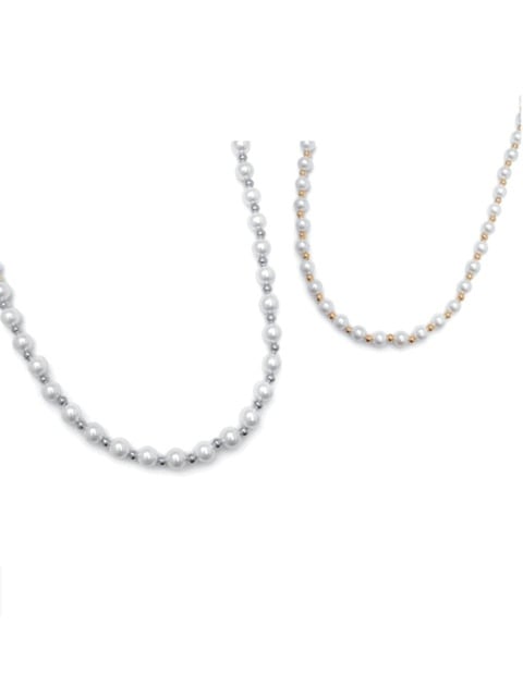 【BLACKPURPLE】6mm Pearl Little Ball Chain Necklace BLACK PURPLE】Little Pearl Ball Chain Necklace | OUR BRAND