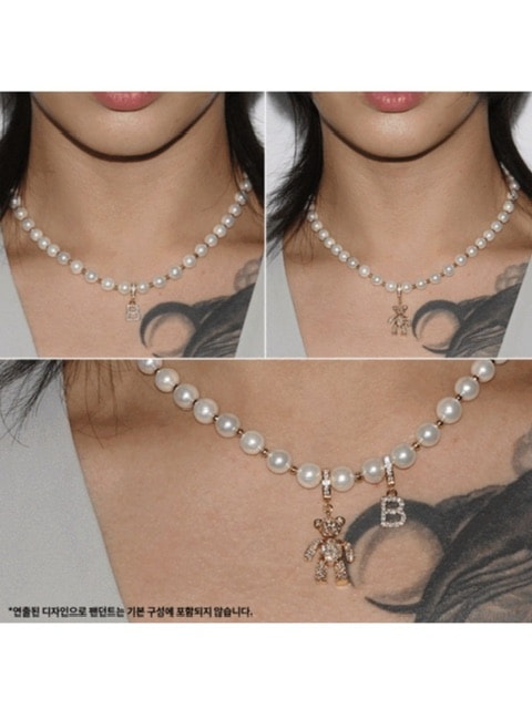 ★関税込★BLACKPURPLE★8mm Little Pearl Ball Chain Necklace BLACK PURPLE】Little Pearl Ball Chain Necklace | OUR BRAND