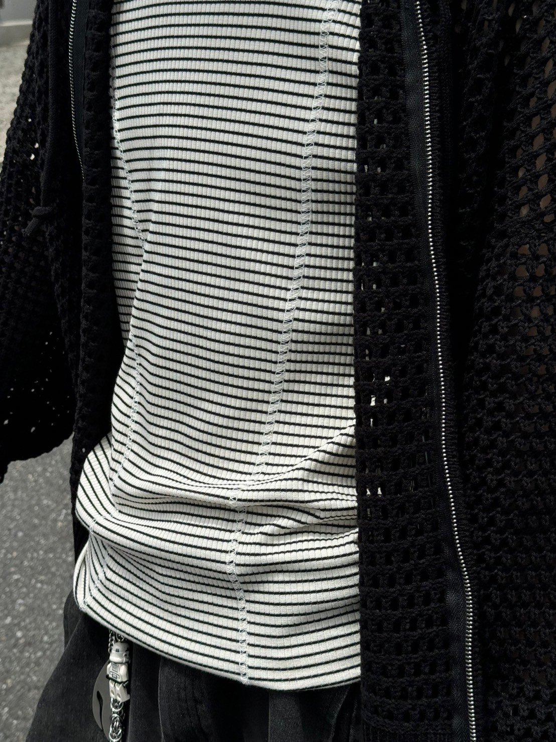 受注制【Chikashitsu +】border stitch rib sleeveless (2color