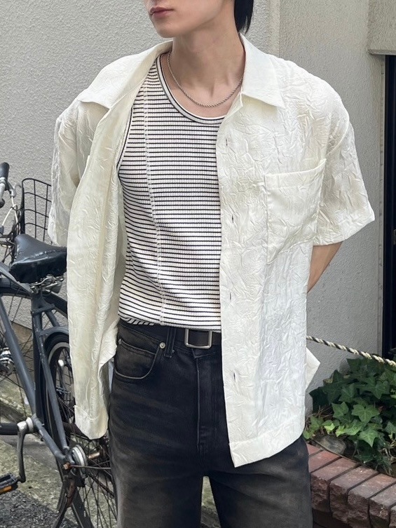 受注制【Chikashitsu +】border stitch rib sleeveless (2color