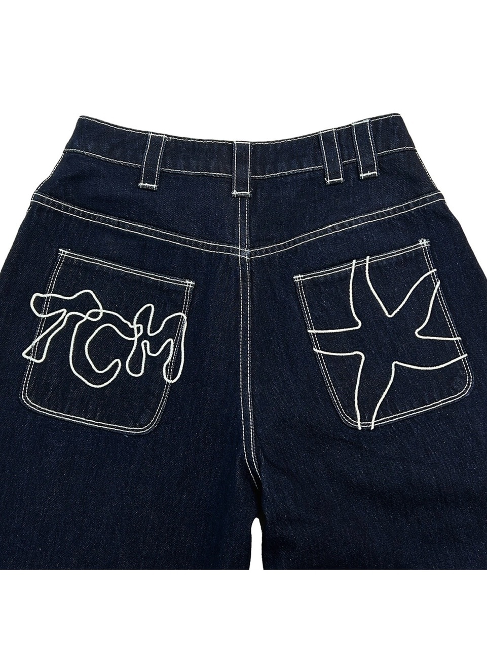 【THE COLDEST MOMENT】TCM back logo denim pants デニムパンツ THECOLDESTMOMENT】TCM back logo denim pants | OUR BRAND
