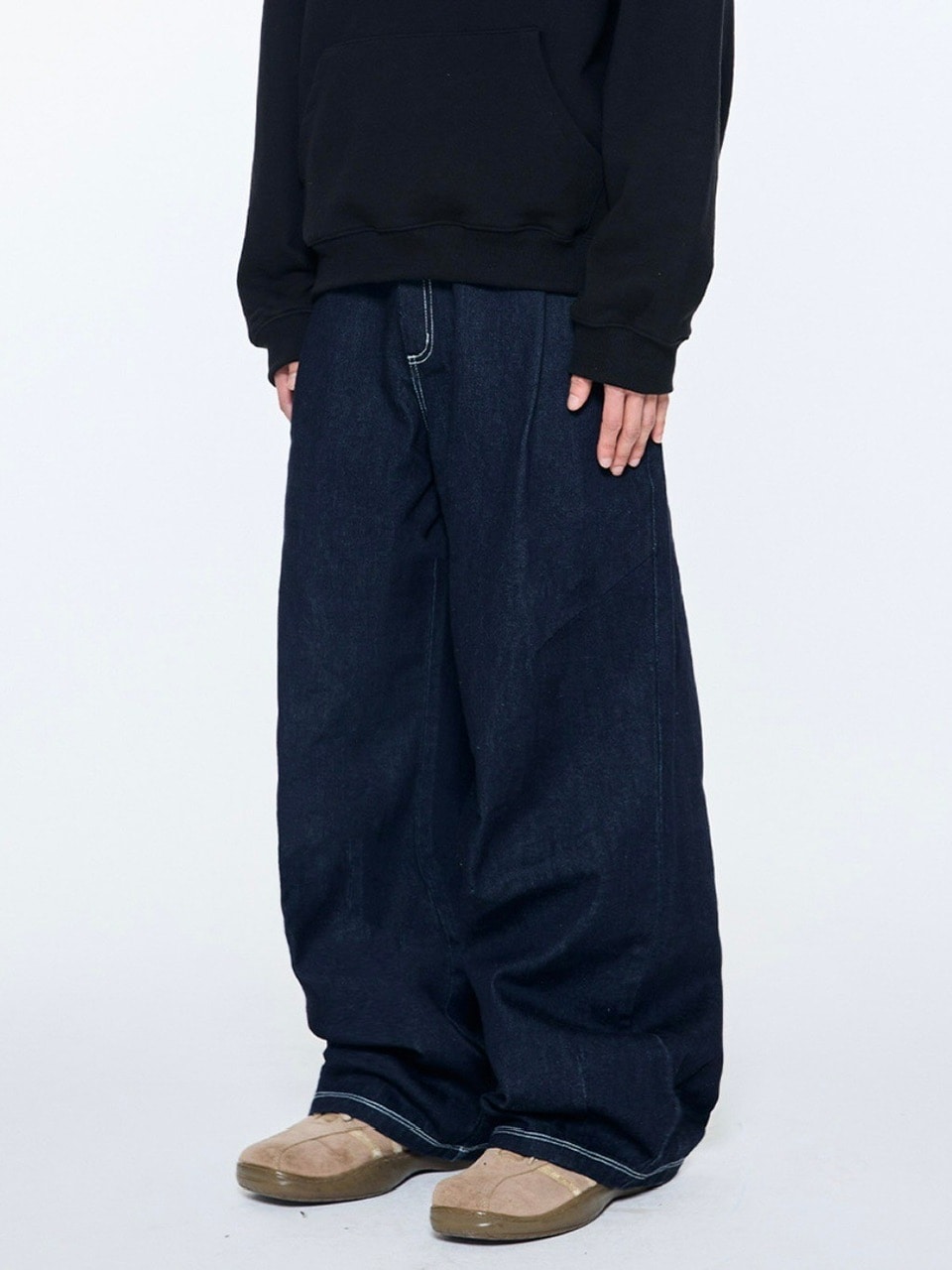 パンツ THE COLDEST MOMENT TCM back logo denim pants navy THECOLDESTMOMENT】TCM back logo denim pants | OUR BRAND