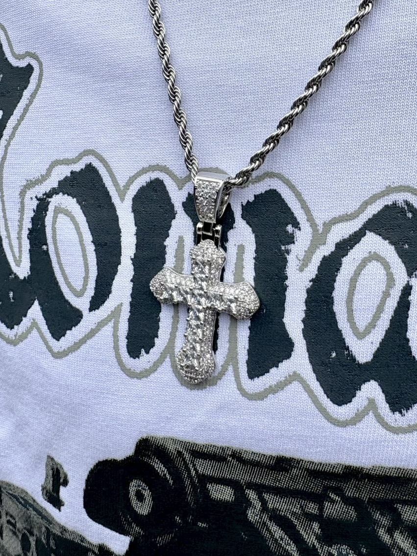 受注制【nmtc +】zirconia cross necklace (2color)