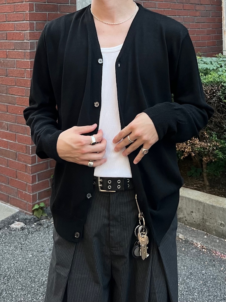 東京店WEB限定【Chikashitsu +】cropped linen knit cardigan