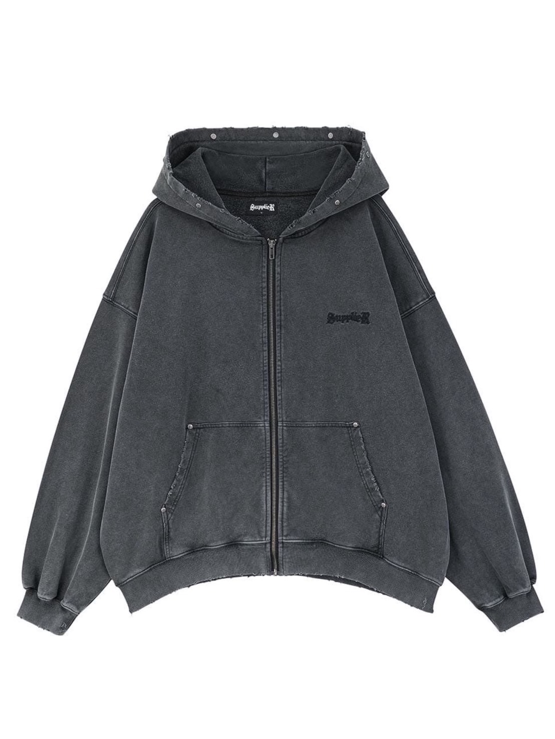 トップス supplier Studs Cross Patch Zip Hoodie SUPPLIER】Studs Cross Patch Zip Hoodie / 【サプライヤー