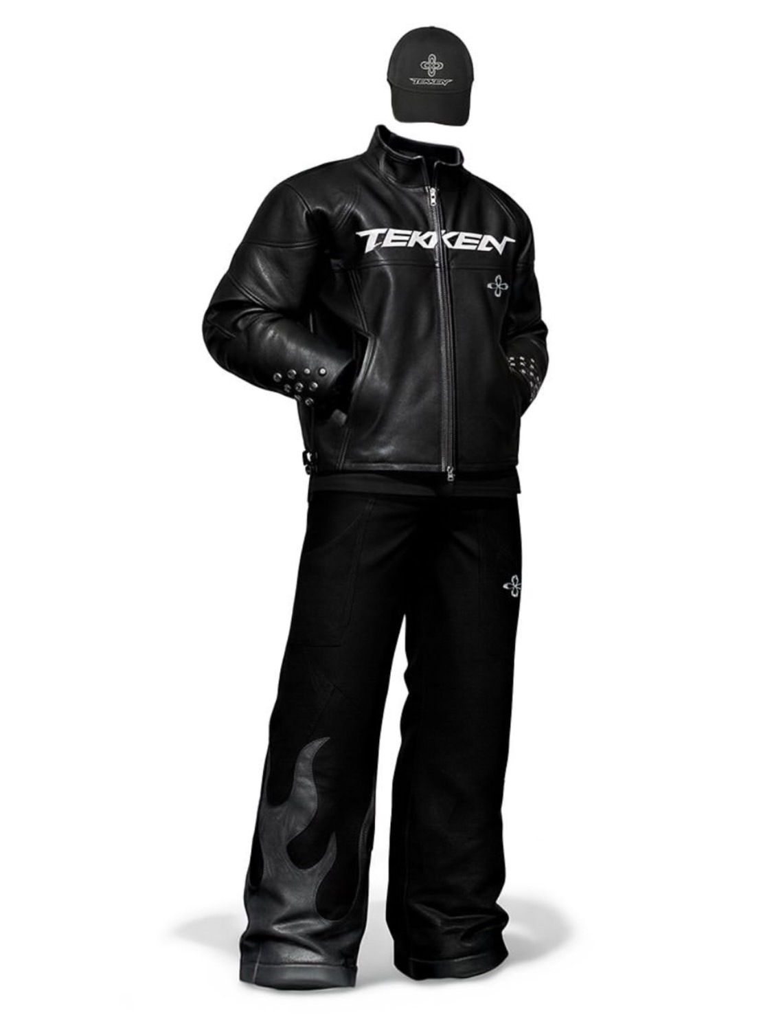 【SURGERY×TEKKEN】METAL LOGO FIRE PATTERN DENIM PANTS