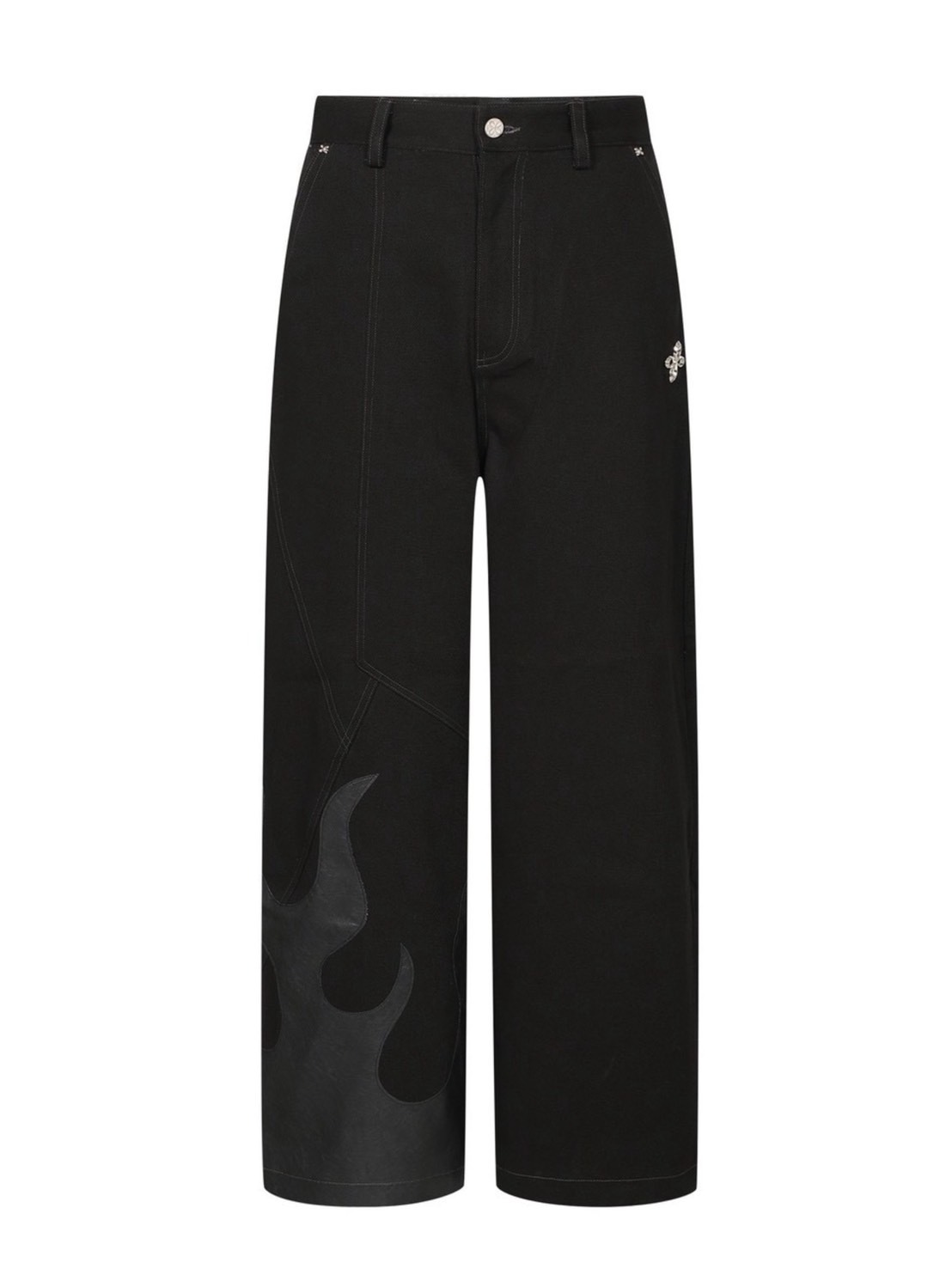 【SURGERY×TEKKEN】METAL LOGO FIRE PATTERN DENIM PANTS