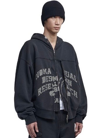 【NOMANUAL】OVERDYED D.F.L HOODED ZIP-UP