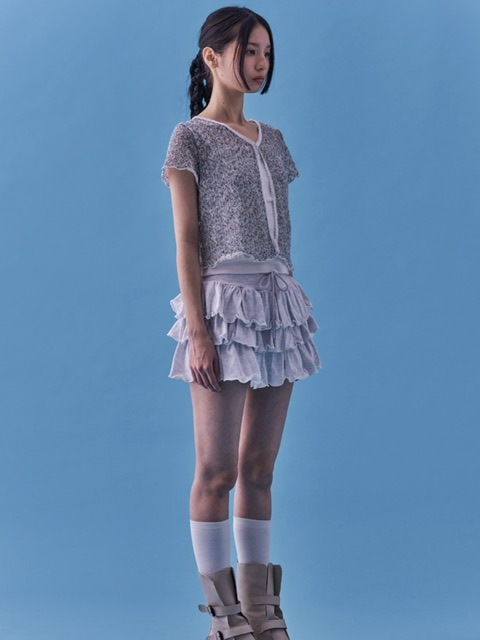 FANCY CLUB】PUFF SWEAT CANCAN MINI SKIRT | OUR BRAND,FANCY