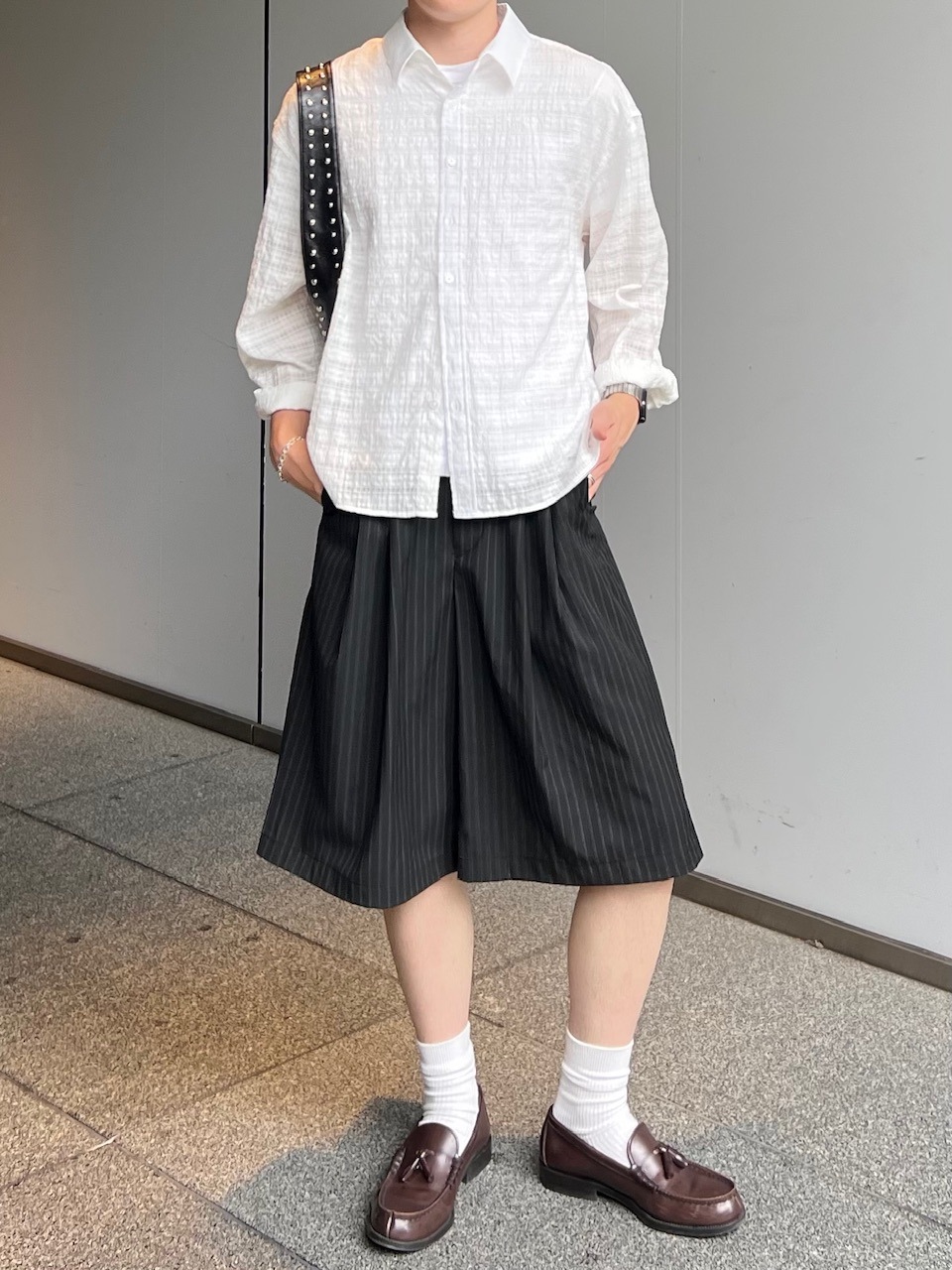 東京店WEB限定受注制【Chikashitsu +】cropped check sheer