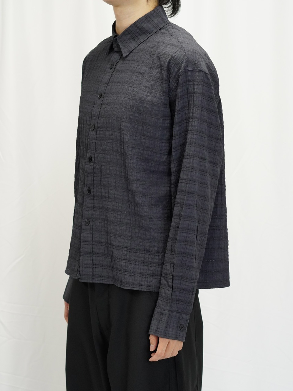 FROMJAPAN公式アカウント01GUCCI ブラック 長袖トップス 東京店WEB限定受注制【Chikashitsu +】cropped check sheer