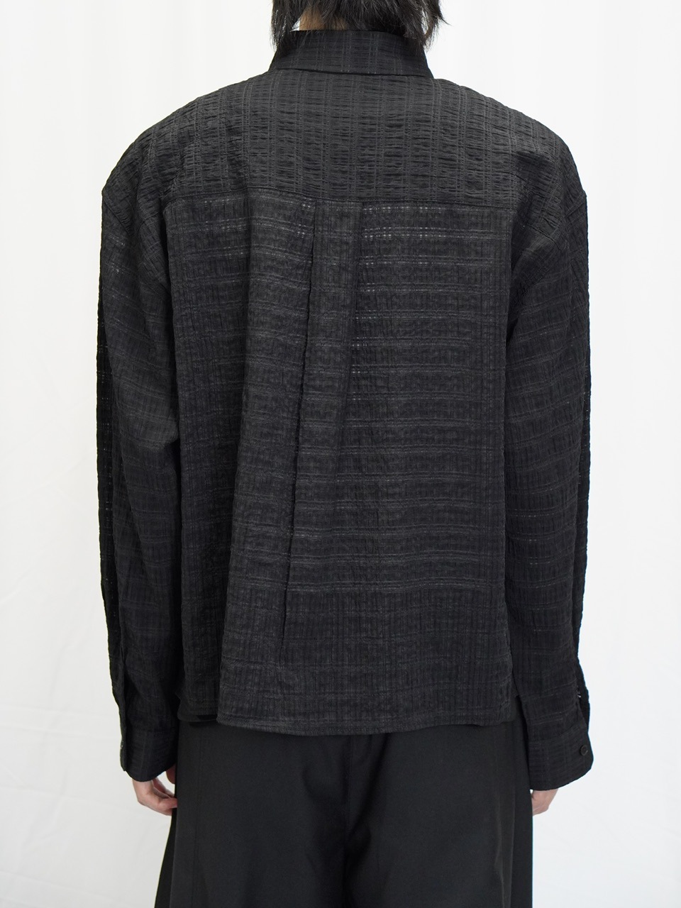 東京店WEB限定受注制【Chikashitsu +】cropped check sheer