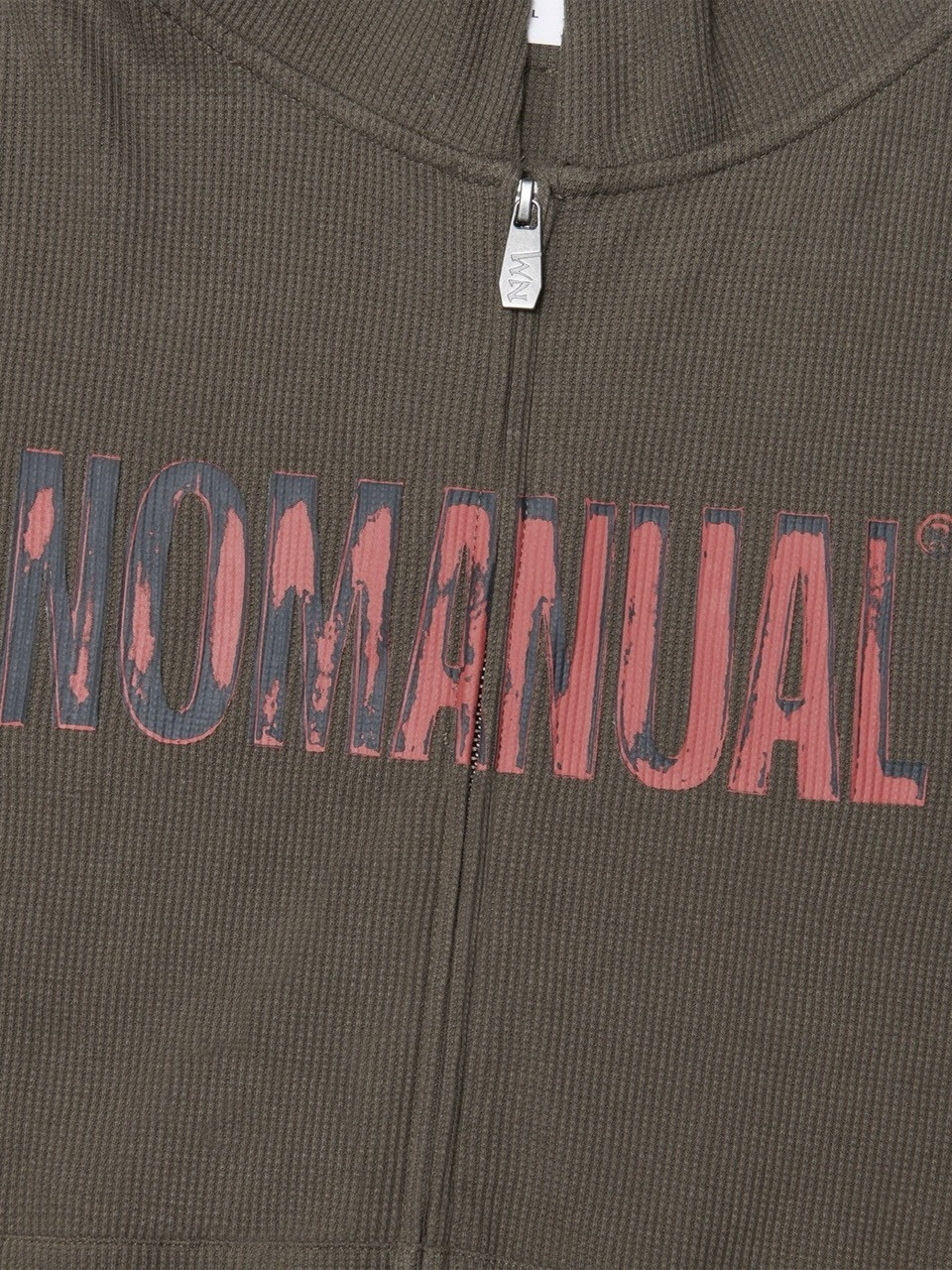 【NOMANUAL】NM WAFFLE HOODED ZIP-UP