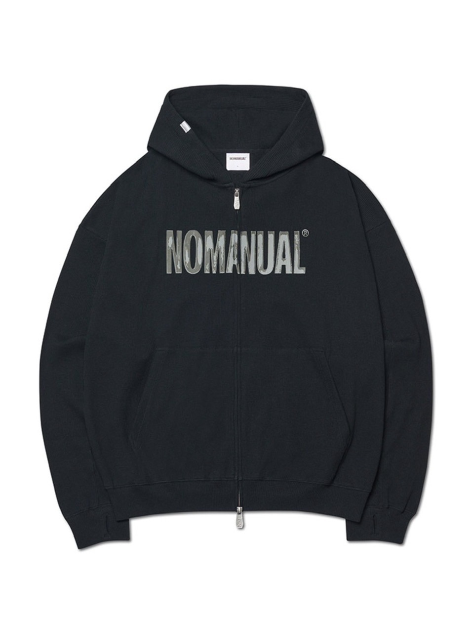 【NOMANUAL】NM WAFFLE HOODED ZIP-UP