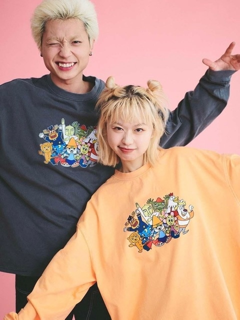 パラッパラッパー】ピグメント加工パラッパオールスタープリント