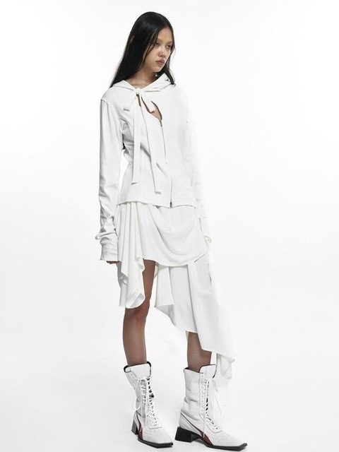パーカー 「NACHE」SLIT TIE HOODIE ZIP-UP レディース NACHE パーカー 「NACHE」SLIT TIE HOODIE ZIP-UP レディース