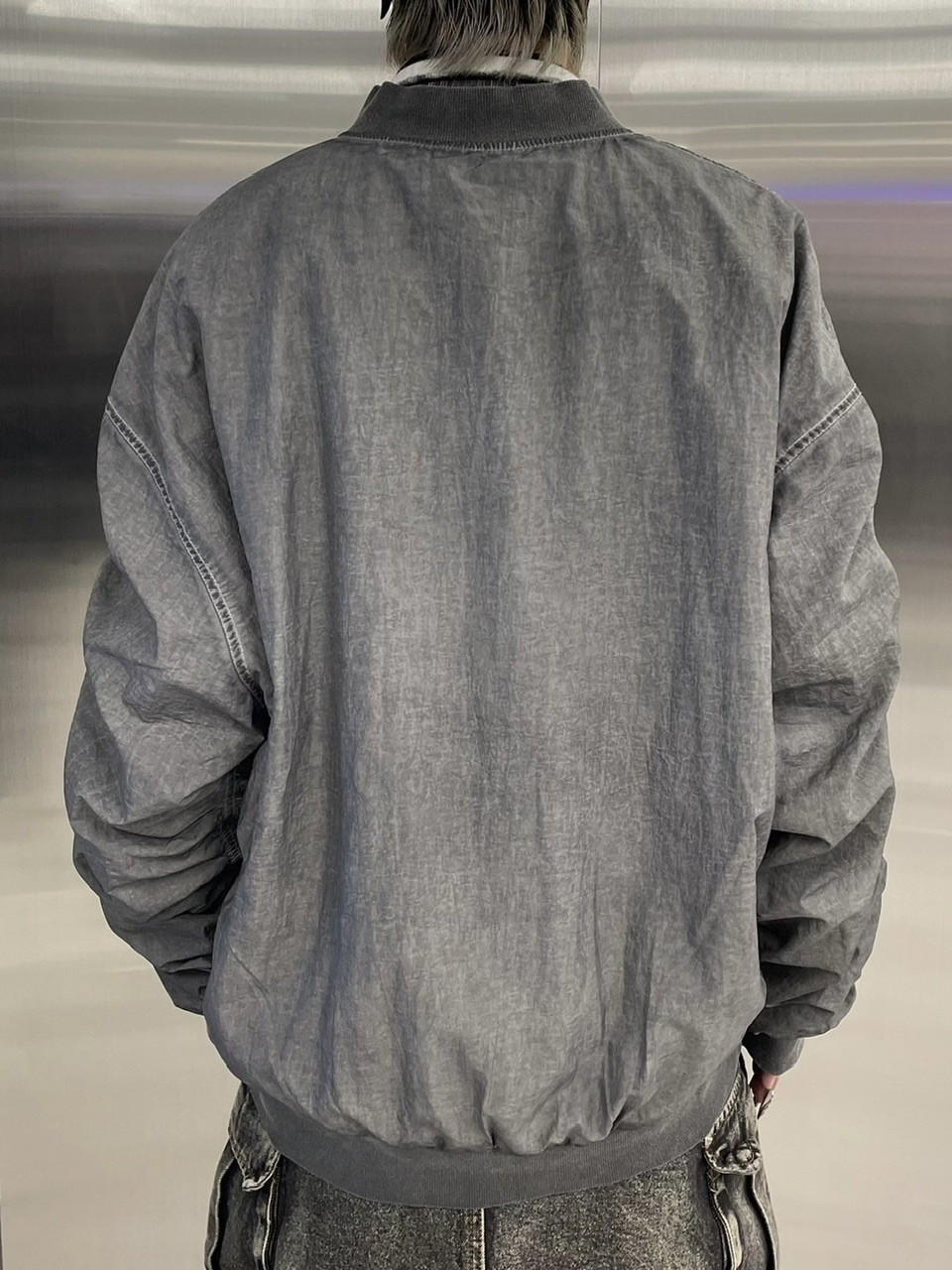 受注制【Never mind the XU】washed shirring blouson