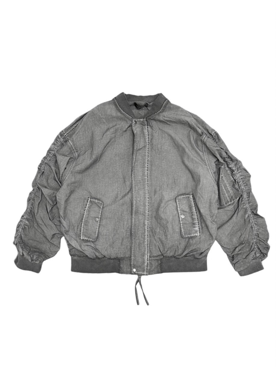 受注制【Never mind the XU】washed shirring blouson