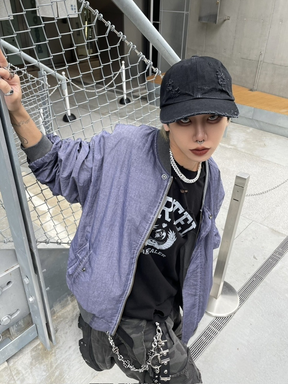 受注制【Never mind the XU】washed shirring blouson