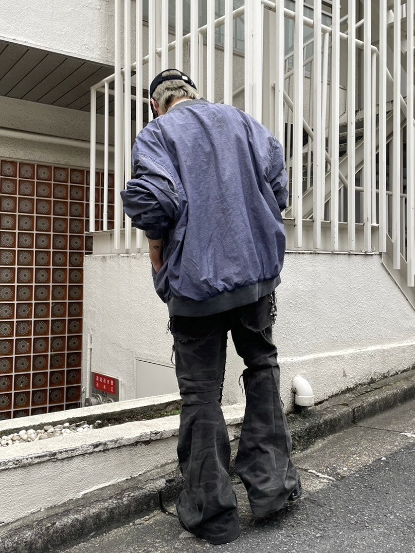 受注制【Never mind the XU】washed shirring blouson