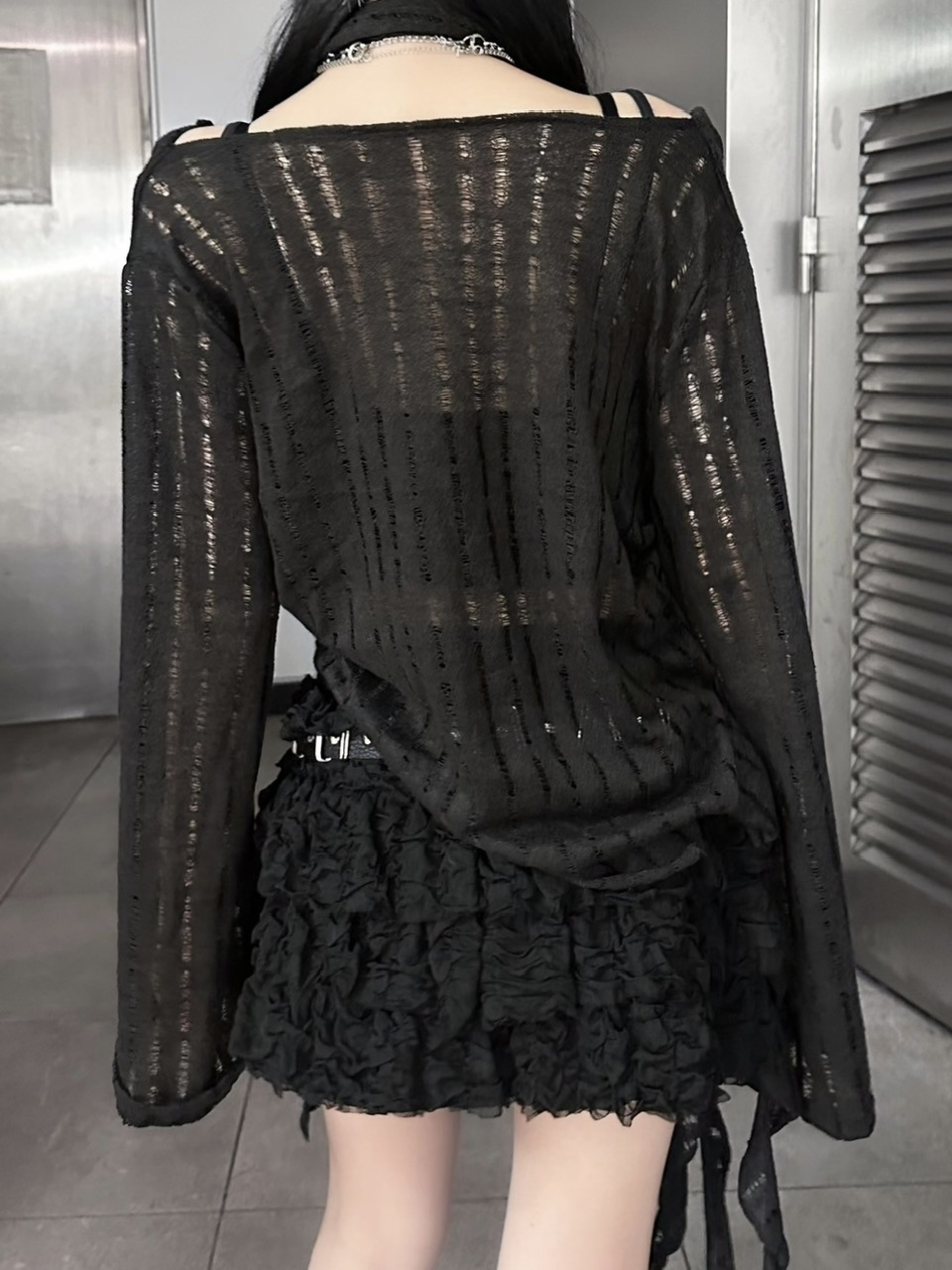 受注制【XU DOG】asymmetry drape tops (2color)