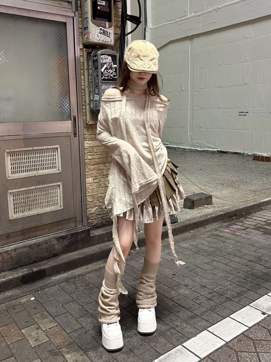 受注制【XU DOG】asymmetry drape tops (2color)