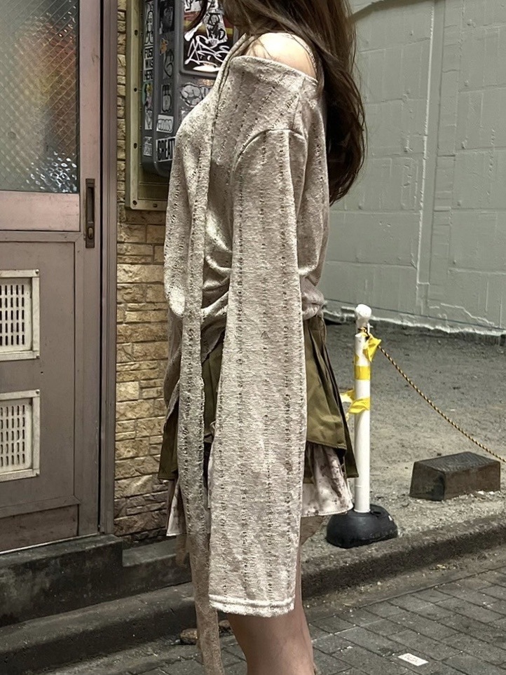 受注制【XU DOG】asymmetry drape tops (2color)