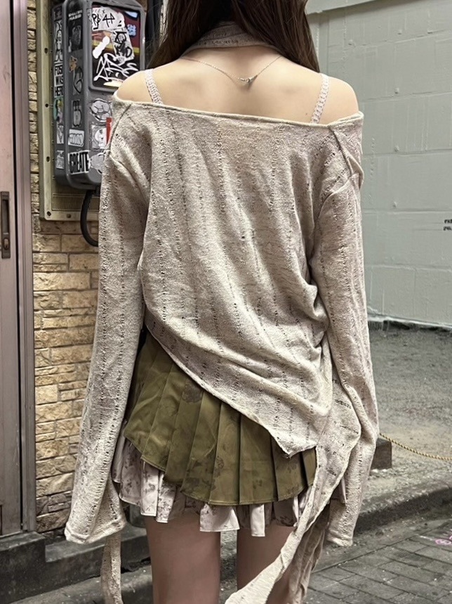 受注制【XU DOG】asymmetry drape tops (2color)