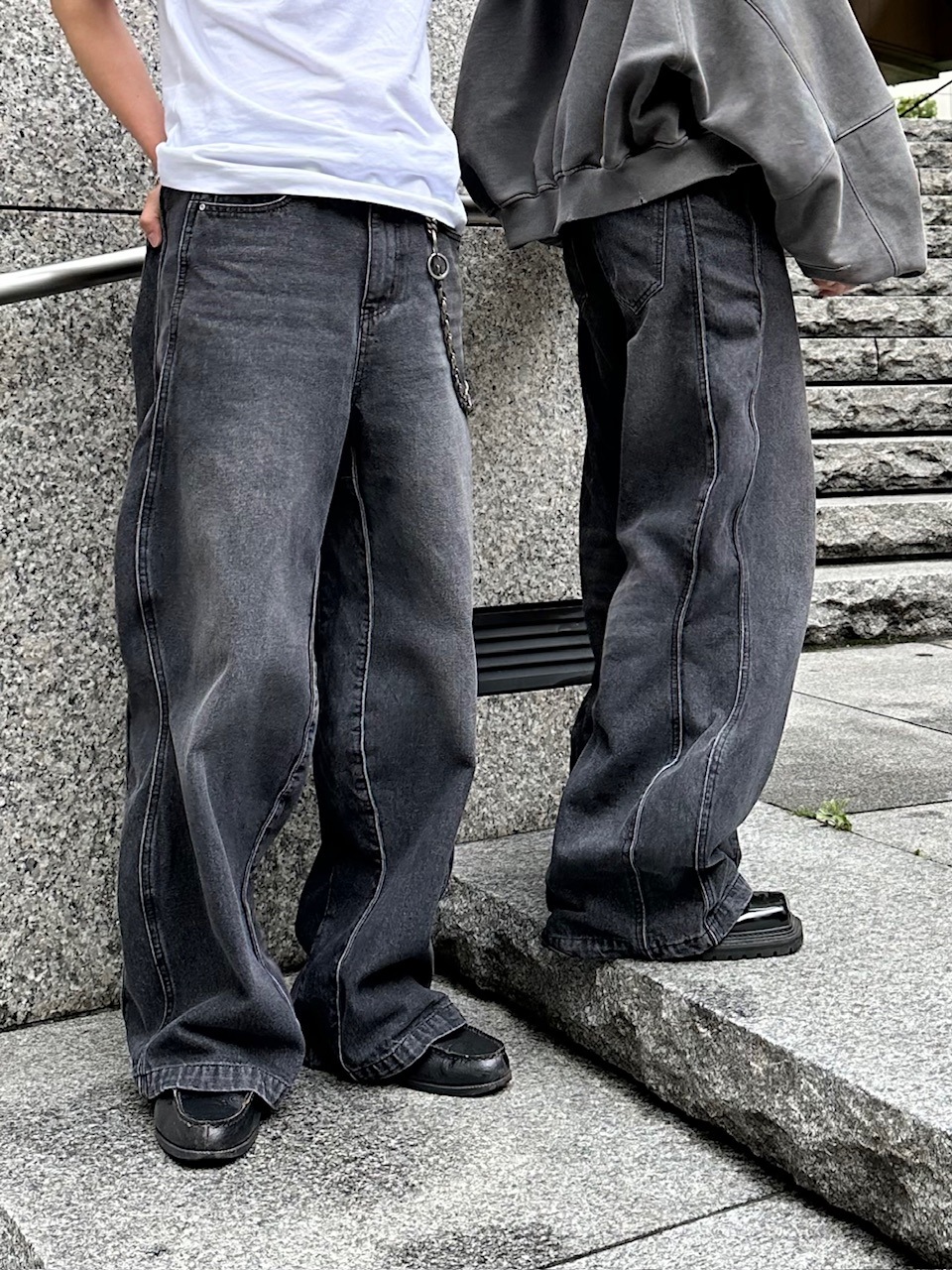 【Chikashitsu +】side wave design denim 楽天市場】正規品【 Chikashitsu + side wave design denim