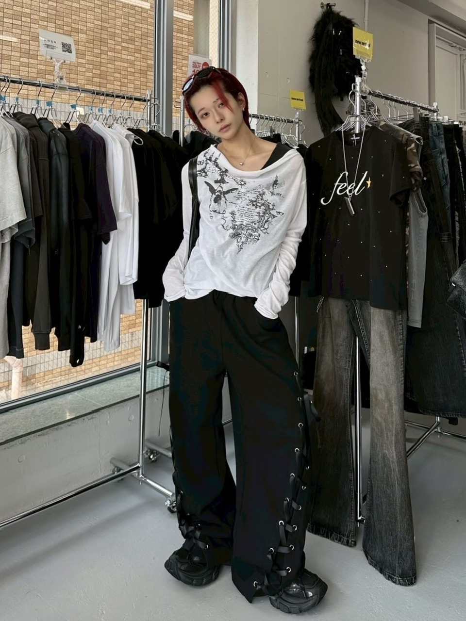 ルーズ 受注制【Never mind the XU】see-through loose long sleeve