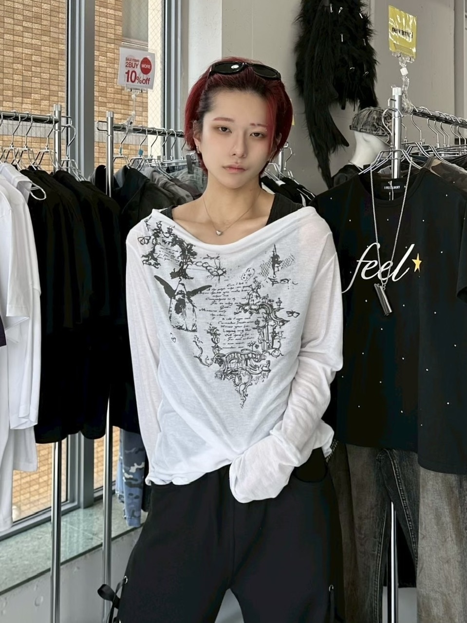 受注制【Never mind the XU】see-through loose long sleeve