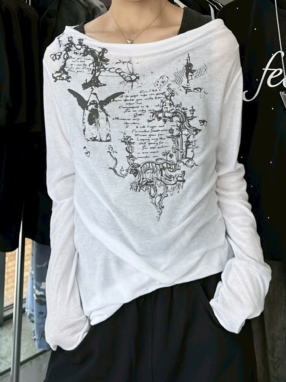 受注制【Never mind the XU】see-through loose long sleeve