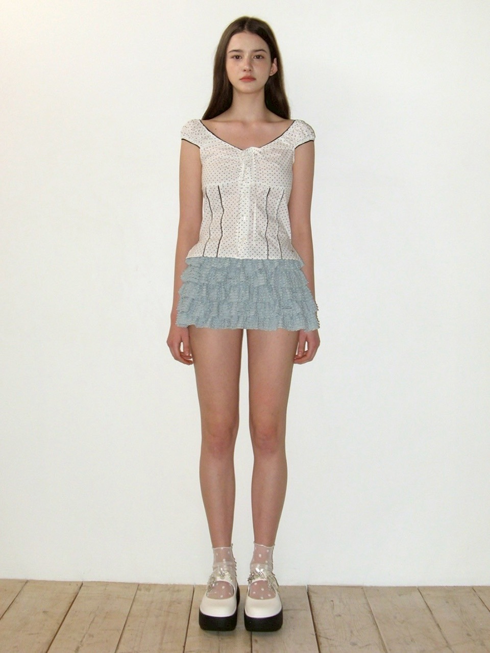 ★CRANK★LACE CANCAN SKIRT PANTS_WHITE★正規品/韓国直送料込 LACE CANCAN SKIRT PANTS_WHITE - CRANK