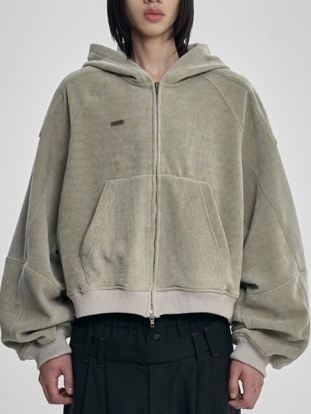 【AJOBYAJO】Corduroy Short Zip-Up Hoodie / 【アジョバイアジョ】コーデュロイショートジップアップパーカー