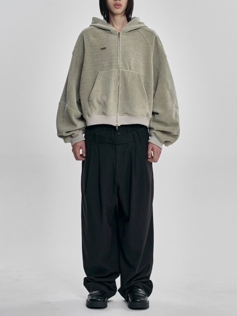 AJOBYAJO】Corduroy Short Zip-Up Hoodie / 【アジョバイアジョ