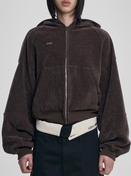【AJOBYAJO】Corduroy Short Zip-Up Hoodie / 【アジョバイアジョ】コーデュロイショートジップアップパーカー