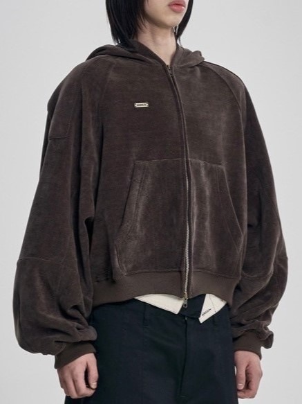 【AJOBYAJO】Corduroy Short Zip-Up Hoodie / 【アジョバイアジョ】コーデュロイショートジップアップパーカー