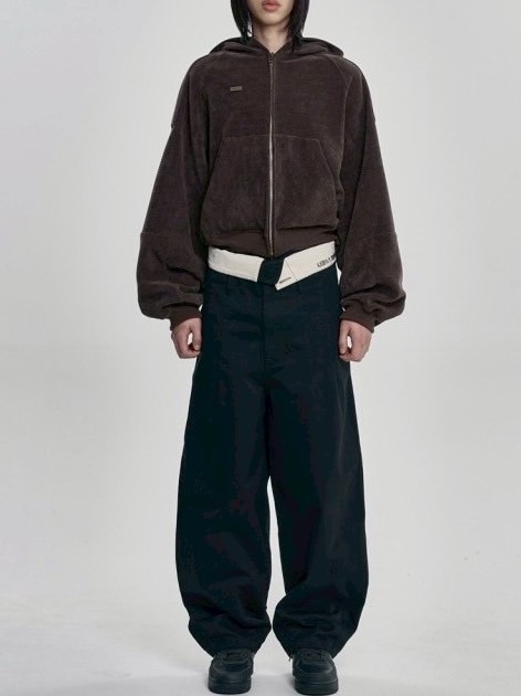 【AJOBYAJO】Corduroy Short Zip-Up Hoodie / 【アジョバイアジョ】コーデュロイショートジップアップパーカー