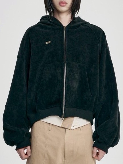 【AJOBYAJO】Corduroy Short Zip-Up Hoodie / 【アジョバイアジョ】コーデュロイショートジップアップパーカー