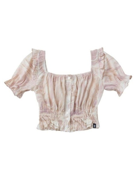 【runningHIGH】PUFF SLEEVE CROP BLOUSE
