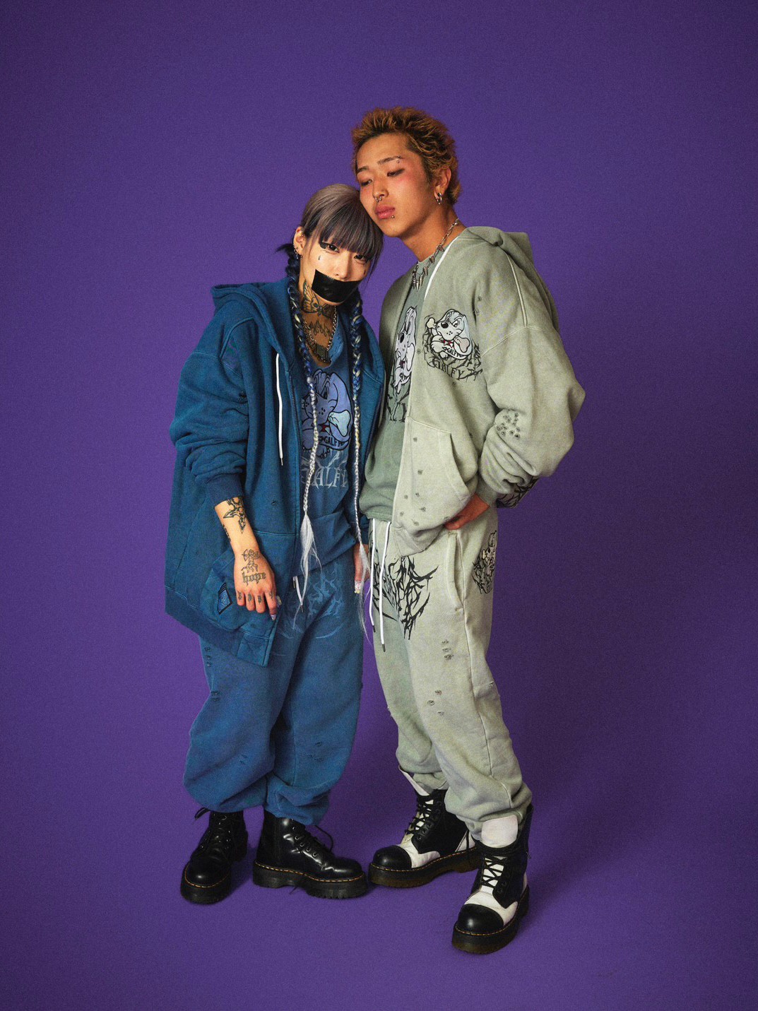 GALFY】染め染めわんちゃんボロボロパンツ | OUR BRAND,GALFY