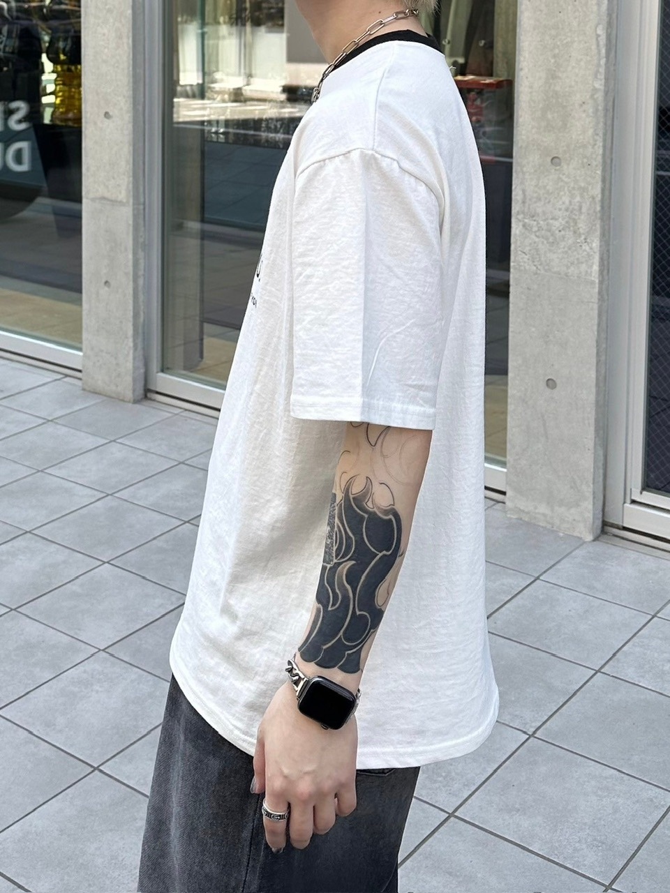 Chikashitsu +】lettering linger t-shirt (3color