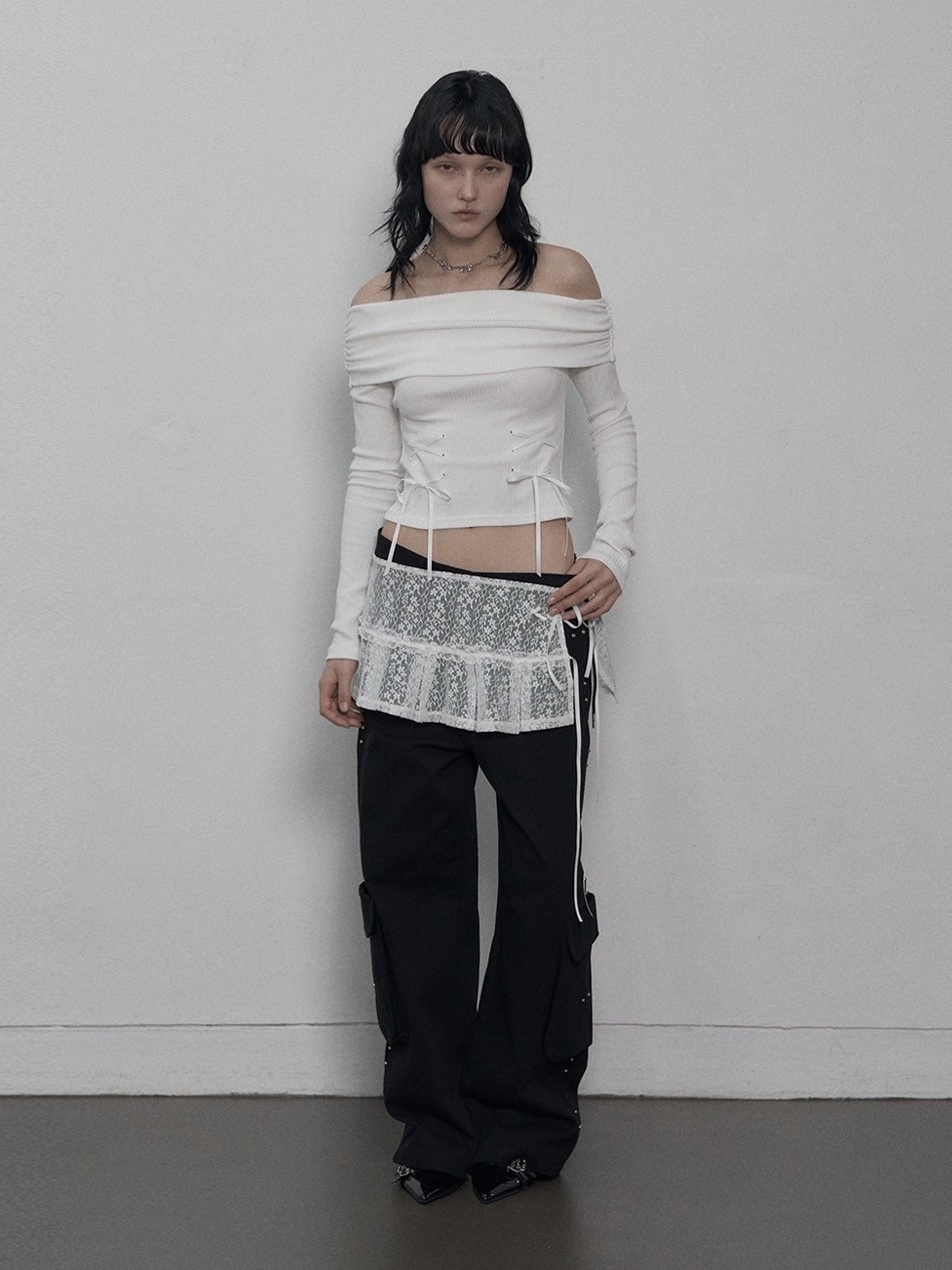 SETUP-EXE】CORSET OFF-SHOULDER TOP / 【セットアップエグゼ