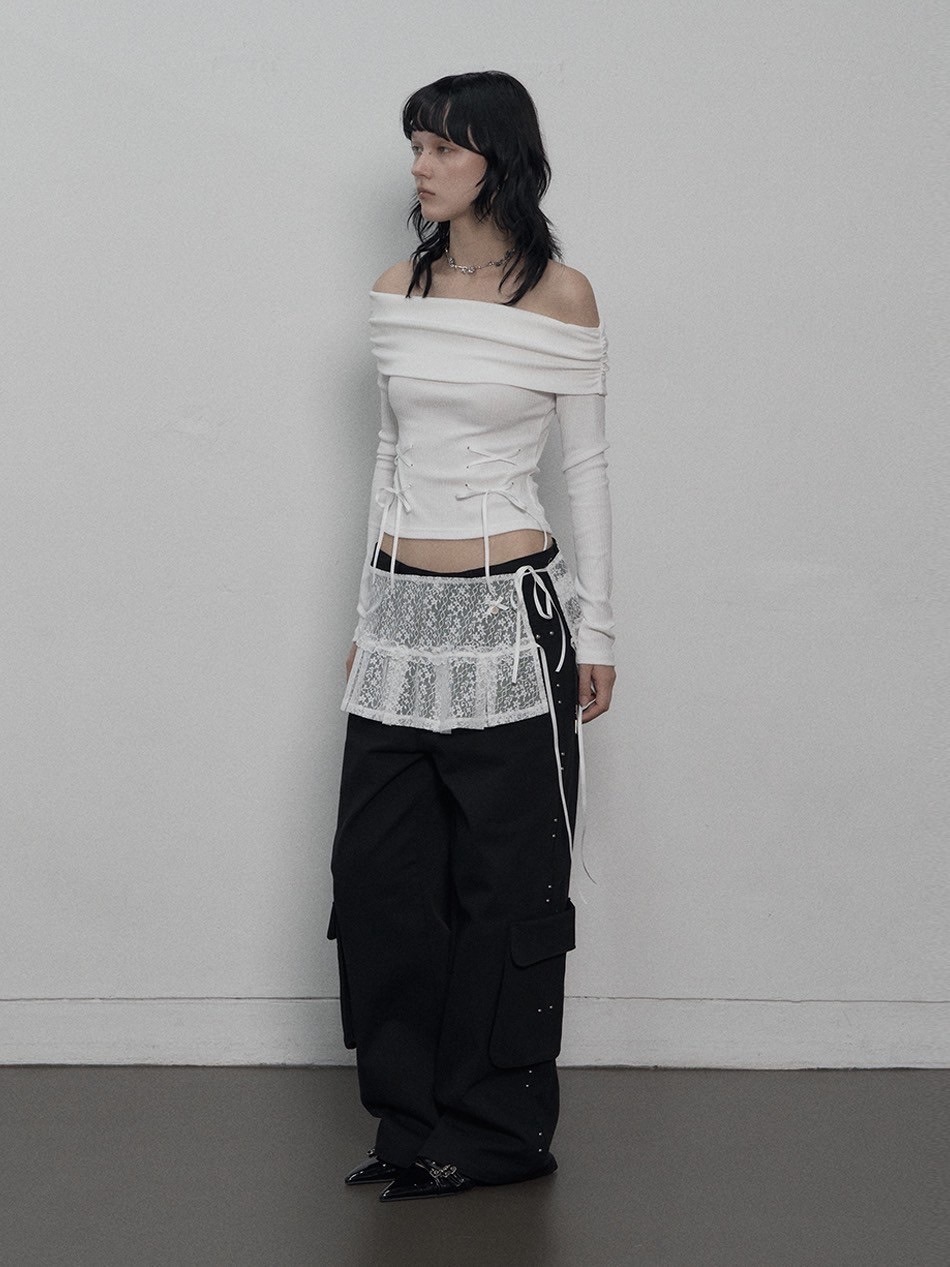 SETUP-EXE】CORSET OFF-SHOULDER TOP / 【セットアップエグゼ