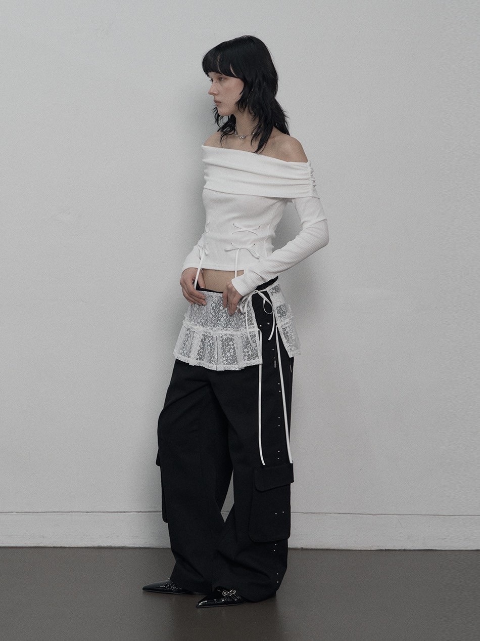 SETUP-EXE】CORSET OFF-SHOULDER TOP / 【セットアップエグゼ