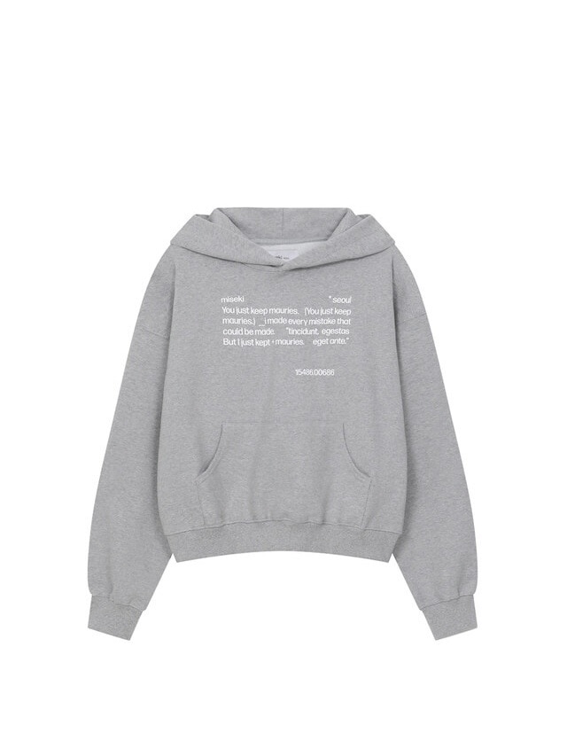 ◆MISEKI SEOUL◆ Unbalanced quote slit sleeves WHITE MSK252T Miseki seoul】Quote sweat hoodie | OUR BRAND,Miseki seoul