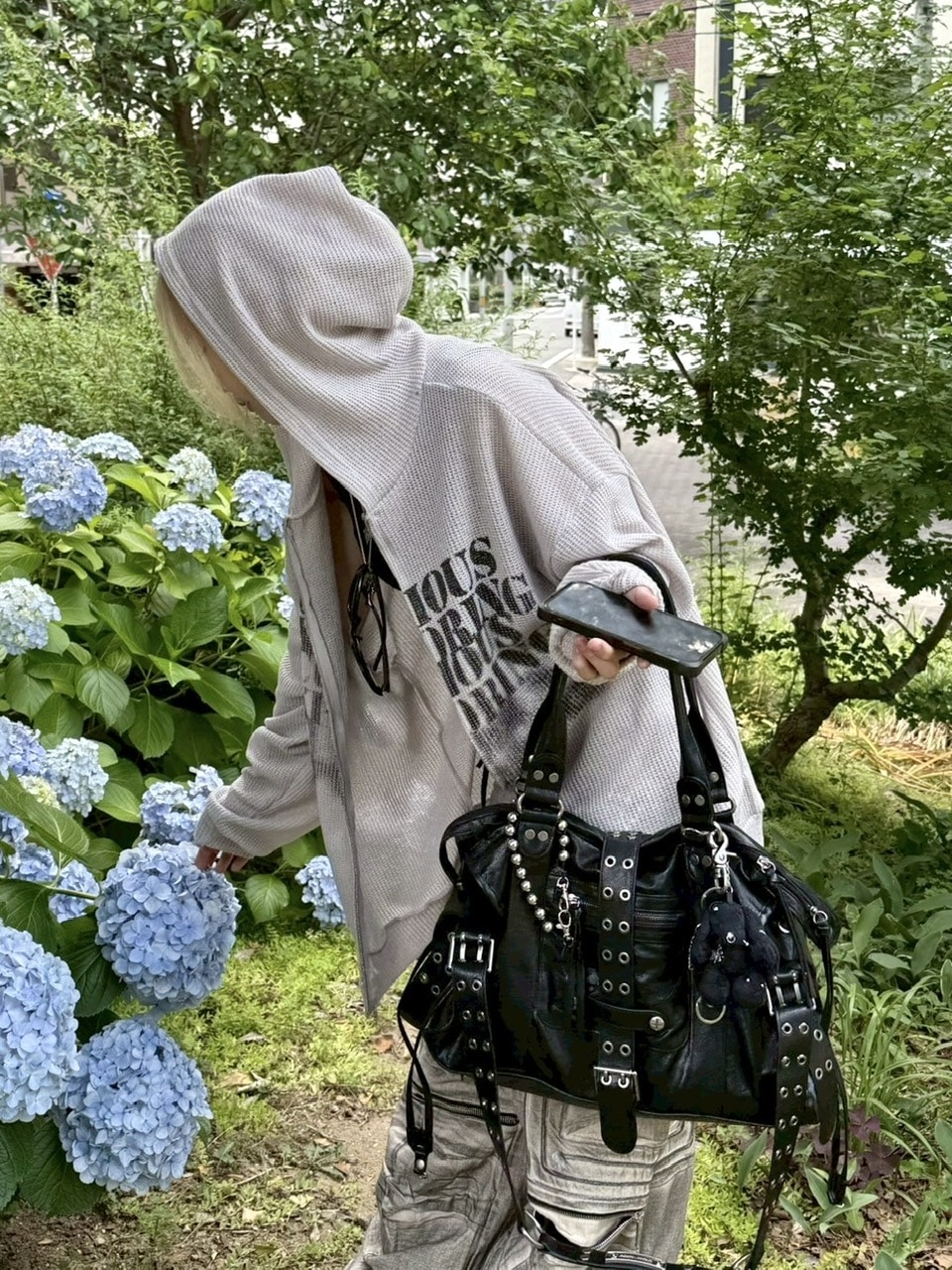 受注制【Never mind the XU】mesh zip up hoodie (3color