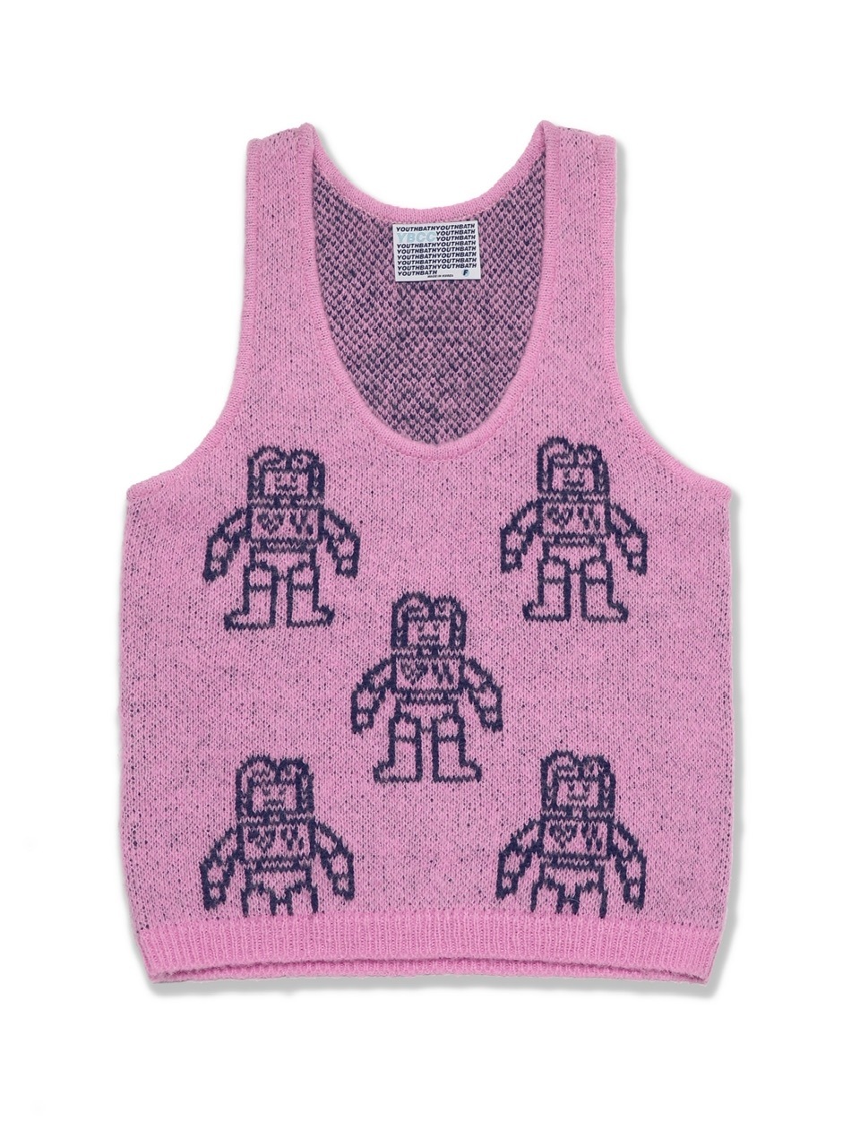 【YOUTHBATH】High-Neck Knit Top Set-up