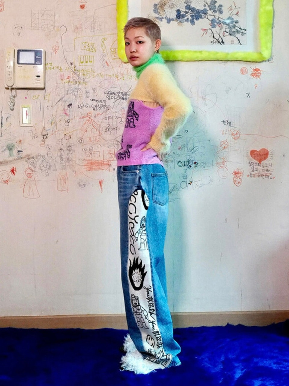 【YOUTHBATH】High-Neck Knit Top Set-up